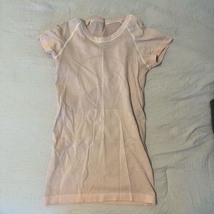 Lululemon Light Pink Tech Short Sleeve Shirt